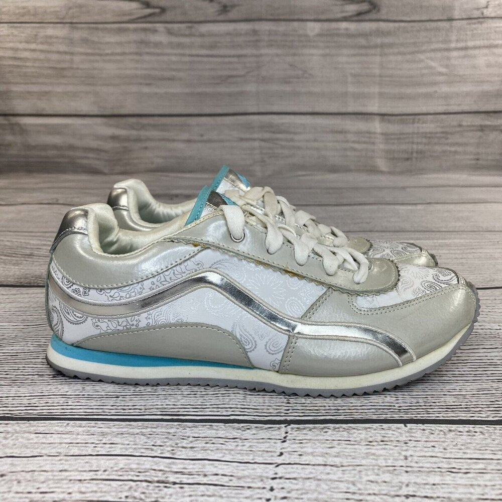 Athletech Victorian Leather Dressy Sneakers Women Size 8 Casual Patterned Shoes